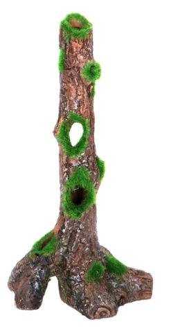 SF Holzstamm Mit Moos Gr. S Aus Keramik Ca. 20cm Hoch, StammØ 2,5cm